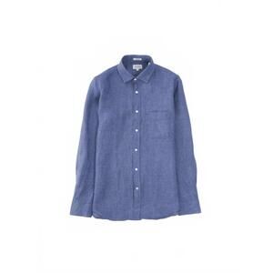 NEW HARTFORD men's paul pat linen shirt in storm blue